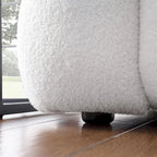 Divano a 3 posti con braccioli quadrati in bouclé nero / verde / bianco