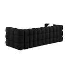 Divano a 3 posti con braccioli quadrati in bouclé nero / verde / bianco