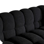 Divano a 3 posti con braccioli quadrati in bouclé nero / verde / bianco
