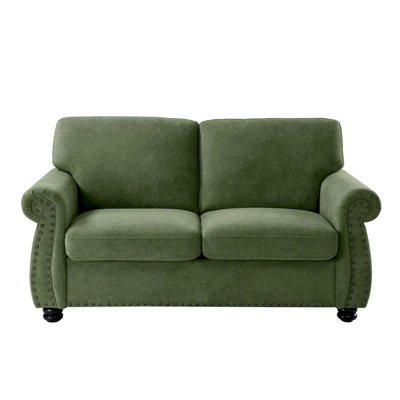 Divanetto a 2 posti in velluto nero/giallo senape/avorio/grigio/verde