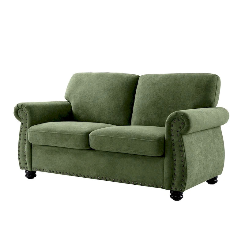 Divanetto a 2 posti in velluto nero/giallo senape/avorio/grigio/verde