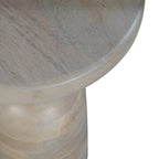 Tavolino rotondo in legno di mango naturale marrone/beige, con base a piedistallo