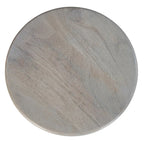 Tavolino rotondo in legno di mango naturale marrone/beige, con base a piedistallo
