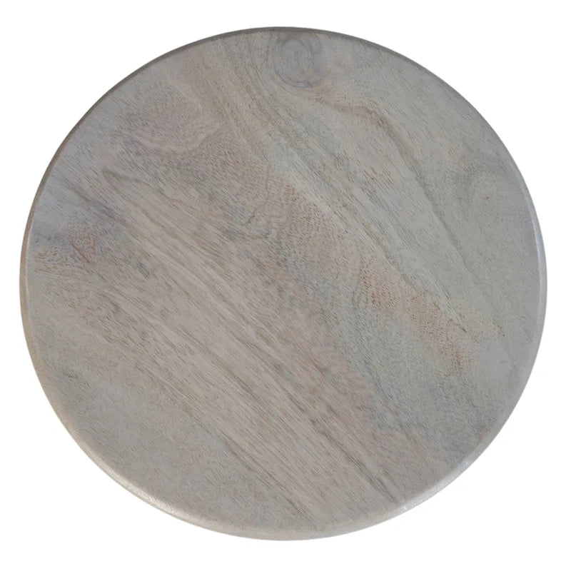 Tavolino rotondo in legno di mango naturale marrone/beige, con base a piedistallo