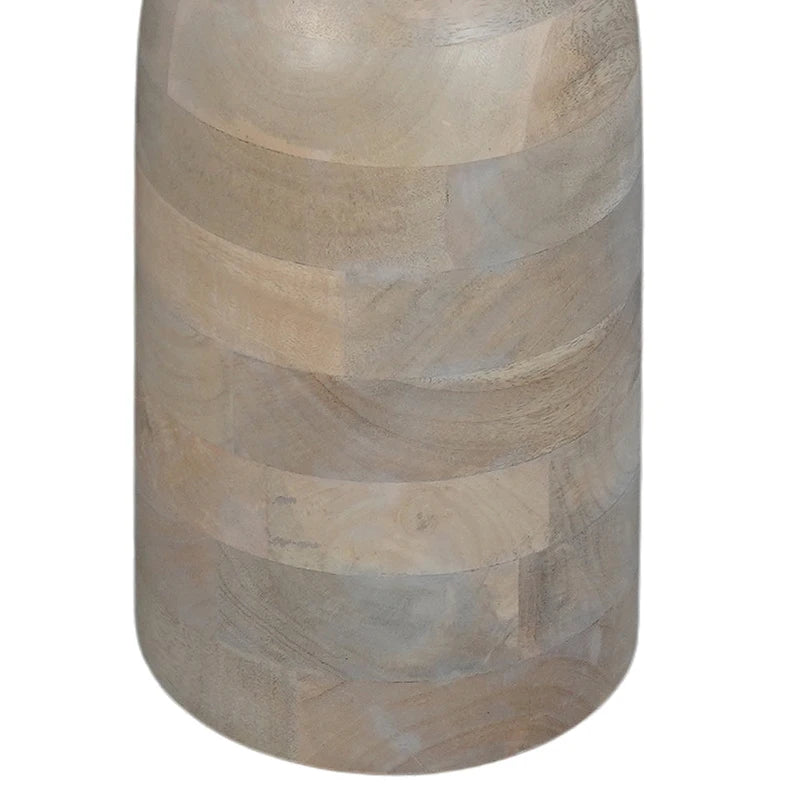 Tavolino rotondo in legno di mango naturale marrone/beige, con base a piedistallo