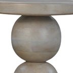 Tavolino rotondo in legno di mango naturale marrone/beige, con base a piedistallo