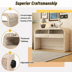 Consolle in legno naturale con lavabo, cassetti e ripiano aperto, assemblaggio per 1 persona