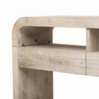 Consolle in legno naturale con lavabo, cassetti e ripiano aperto, assemblaggio per 1 persona