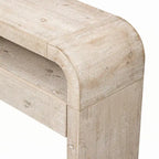 Consolle in legno naturale con lavabo, cassetti e ripiano aperto, assemblaggio per 1 persona