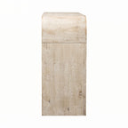 Consolle in legno naturale con lavabo, cassetti e ripiano aperto, assemblaggio per 1 persona