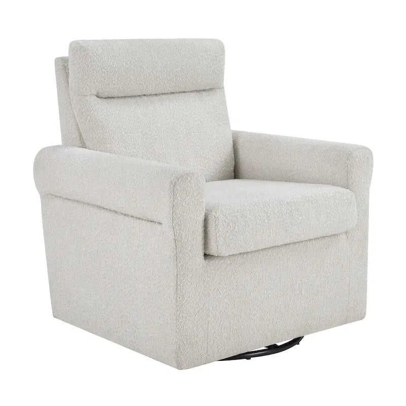 Poltrona girevole accentata in tessuto bouclé/beige, 1 posto