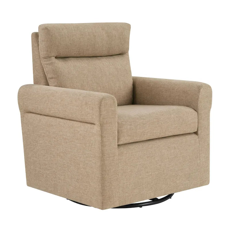 Poltrona girevole accentata in tessuto bouclé/beige, 1 posto