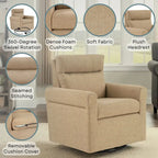 Poltrona girevole accentata in tessuto bouclé/beige, 1 posto