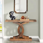 Consolle rustica grigio/marrone con gambe in metallo