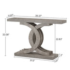 Consolle rustica grigio/marrone con gambe in metallo