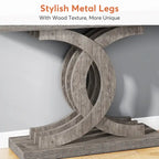 Consolle rustica grigio/marrone con gambe in metallo