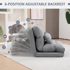 Sedia da pavimento pieghevole/Chaise longue grigia, 1 posto