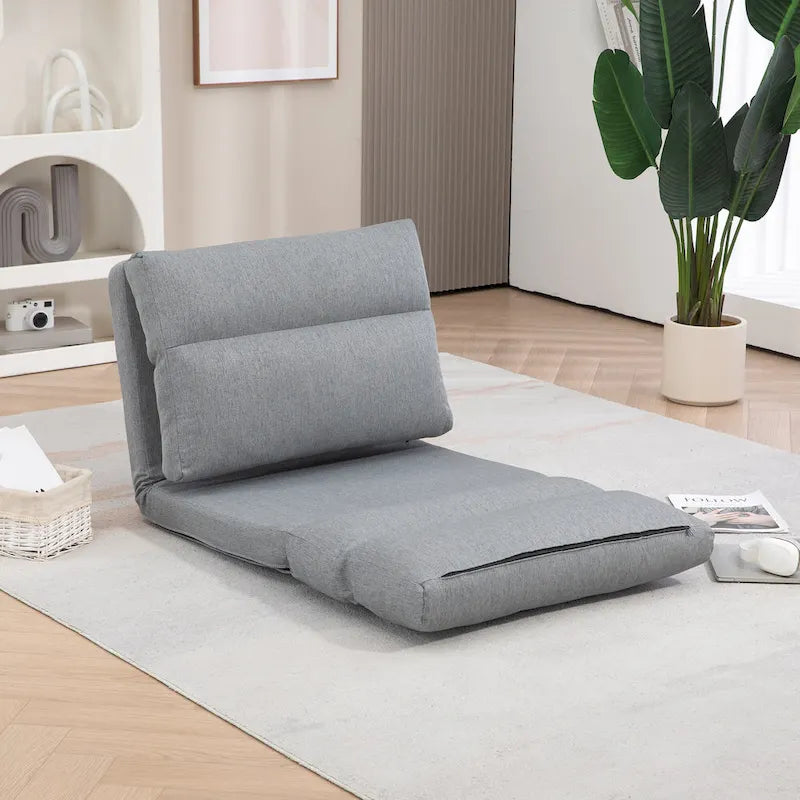 Sedia da pavimento pieghevole/Chaise longue grigia, 1 posto