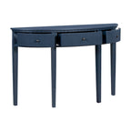 Consolle curva a 3 cassetti Nera/Blu Navy/Bianco Antico