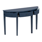 Consolle curva a 3 cassetti Nera/Blu Navy/Bianco Antico