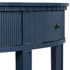 Consolle curva a 3 cassetti Nera/Blu Navy/Bianco Antico