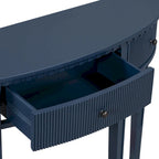 Consolle curva a 3 cassetti Nera/Blu Navy/Bianco Antico