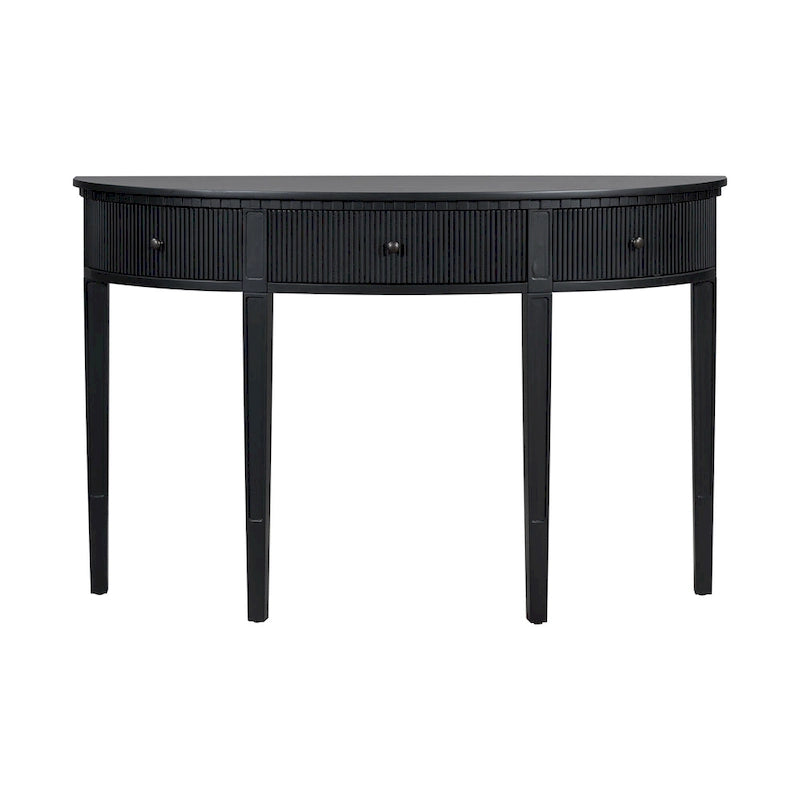 Consolle curva a 3 cassetti Nera/Blu Navy/Bianco Antico