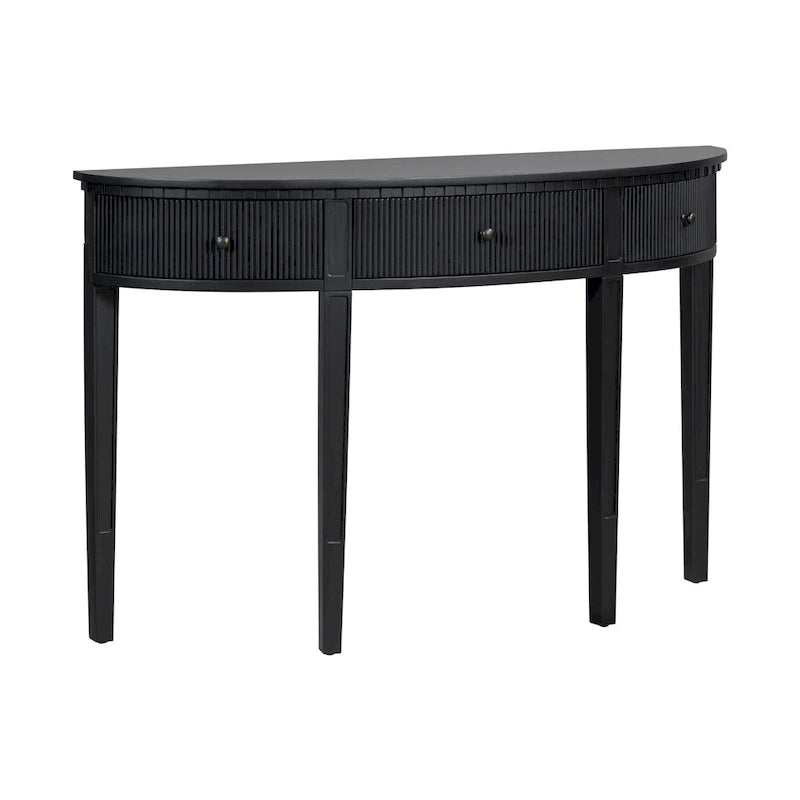 Consolle curva a 3 cassetti Nera/Blu Navy/Bianco Antico