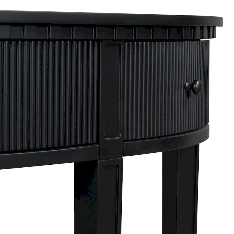 Consolle curva a 3 cassetti Nera/Blu Navy/Bianco Antico