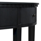 Consolle curva a 3 cassetti Nera/Blu Navy/Bianco Antico