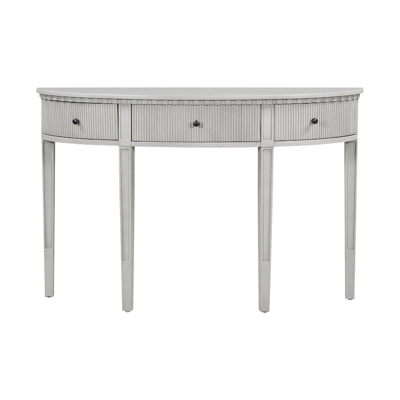 Consolle curva a 3 cassetti Nera/Blu Navy/Bianco Antico