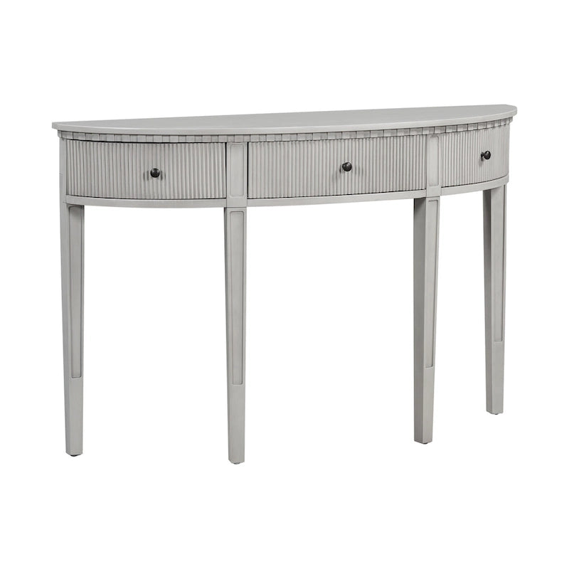 Consolle curva a 3 cassetti Nera/Blu Navy/Bianco Antico