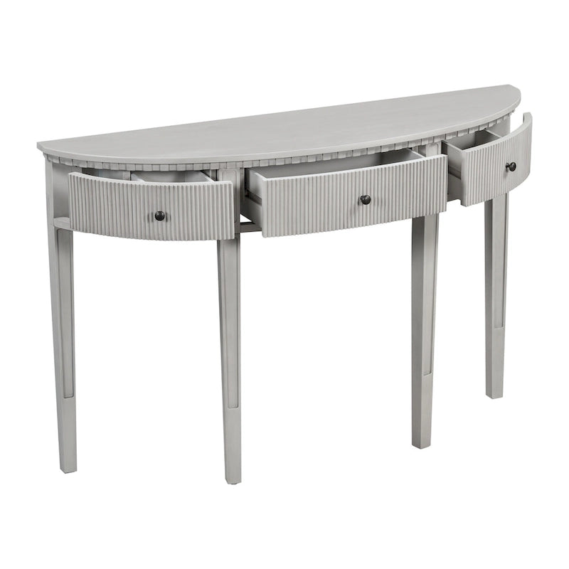 Consolle curva a 3 cassetti Nera/Blu Navy/Bianco Antico