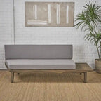 Divano a 2 posti lato destro in legno di acacia minimalista grigio/marrone (per interni/esterni)
