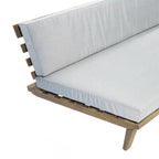 Divano a 2 posti lato destro in legno di acacia minimalista grigio/marrone (per interni/esterni)
