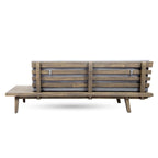 Divano a 2 posti lato destro in legno di acacia minimalista grigio/marrone (per interni/esterni)