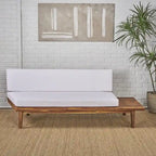 Divano a 2 posti lato destro in legno di acacia minimalista grigio/marrone (per interni/esterni)