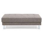 Ottomano in twill oversize, trapuntato a bottoni, 1 posto