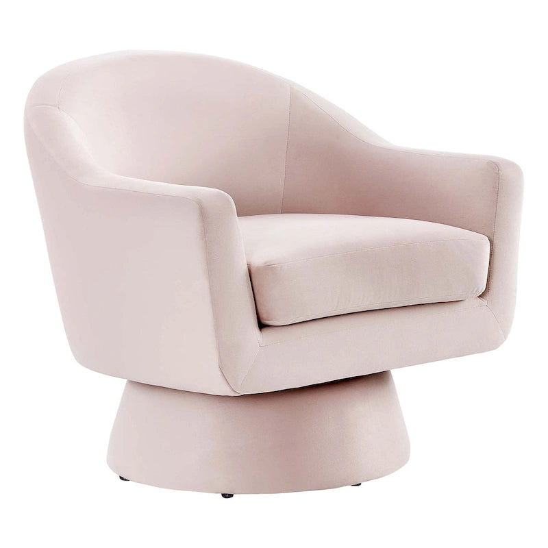 Poltrona girevole in velluto grigio/rosa/blu notte, a seduta singola