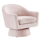 Poltrona girevole in velluto grigio/rosa/blu notte, a seduta singola
