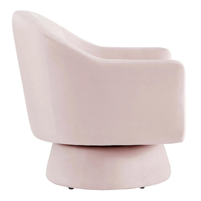 Poltrona girevole in velluto grigio/rosa/blu notte, a seduta singola