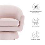 Poltrona girevole in velluto grigio/rosa/blu notte, a seduta singola