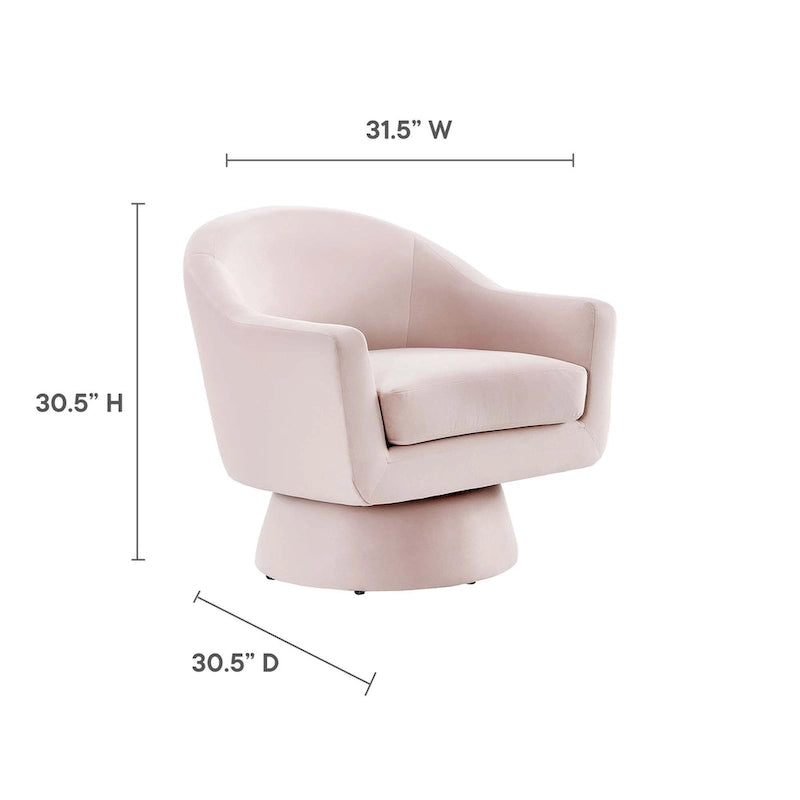 Poltrona girevole in velluto grigio/rosa/blu notte, a seduta singola