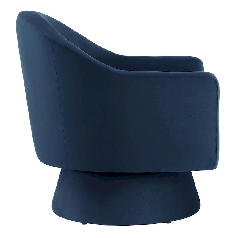 Poltrona girevole in velluto grigio/rosa/blu notte, a seduta singola