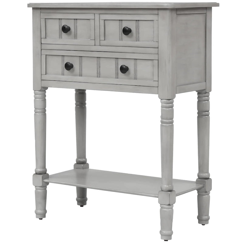 Consolle con 3 cassetti e ripiano inferiore, bianca / grigia / verde / espresso / blu scuro
