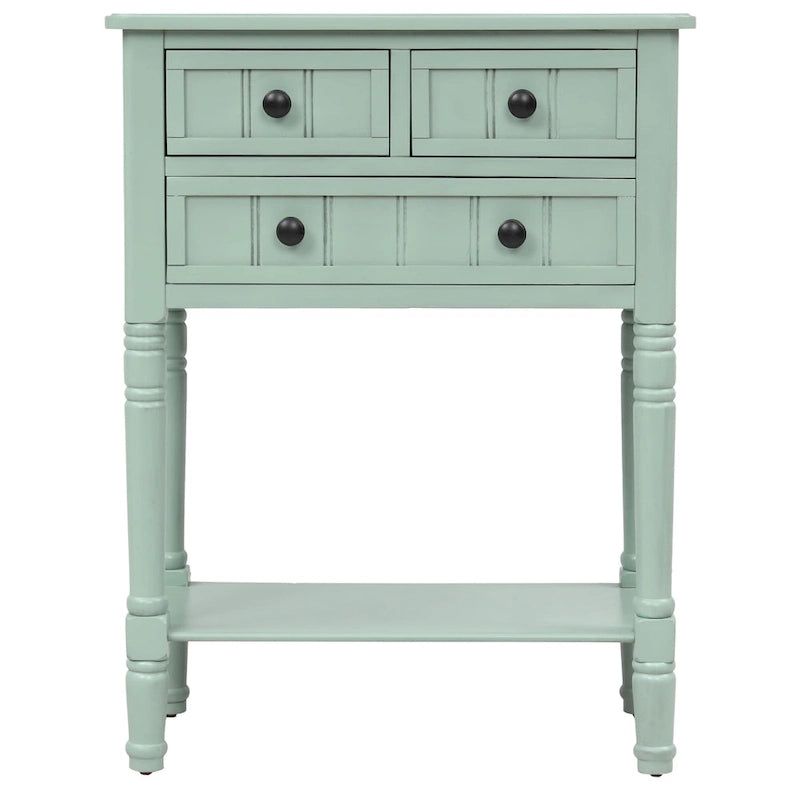 Consolle con 3 cassetti e ripiano inferiore, bianca / grigia / verde / espresso / blu scuro
