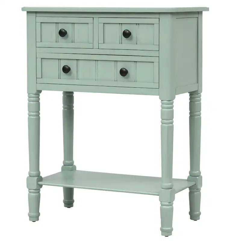 Consolle con 3 cassetti e ripiano inferiore, bianca / grigia / verde / espresso / blu scuro