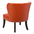 Poltrona senza braccioli Wingback in similpelle arancione, 1 posto