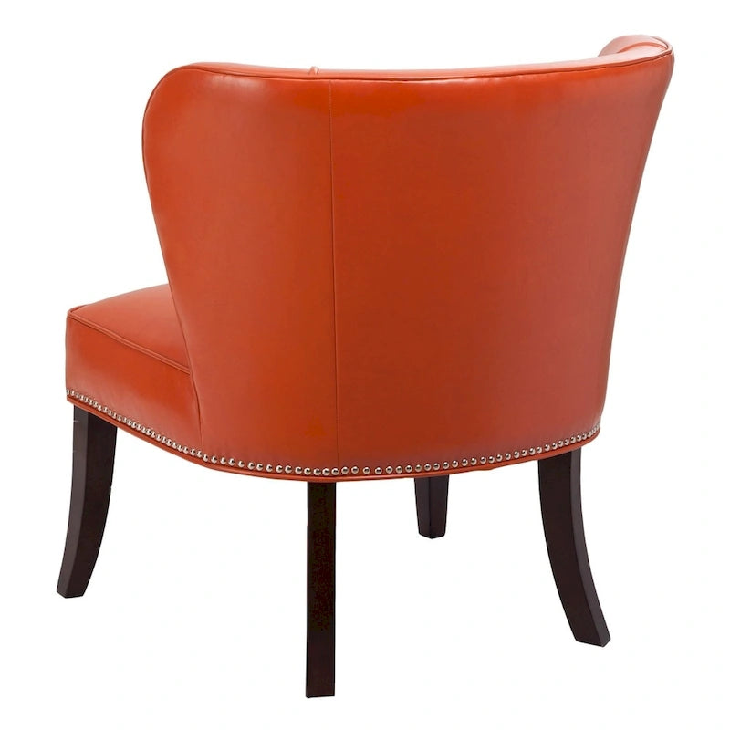 Poltrona senza braccioli Wingback in similpelle arancione, 1 posto
