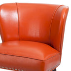 Poltrona senza braccioli Wingback in similpelle arancione, 1 posto